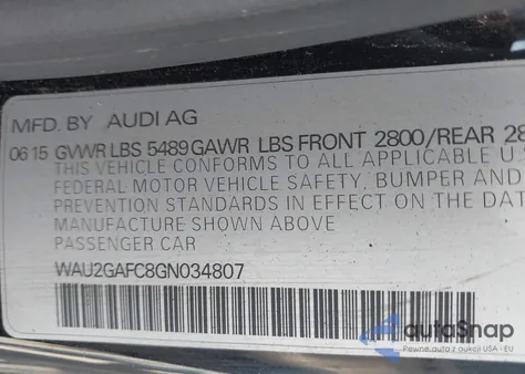 2016 Audi A7 3.0T Premium Plus from USA, damaged, VIN WAU2GAFC8GN034807